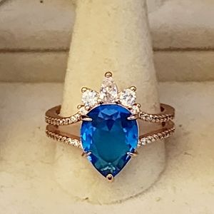 Bomb party simulated topaz ring size 10